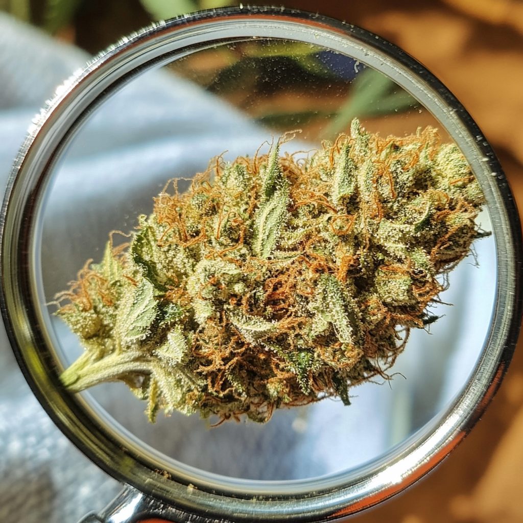 cannabis closeup examination